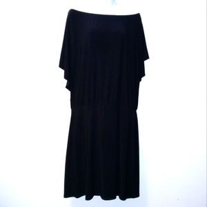 MSK DRAPPED DRESS OFF THE SHOULDERS BLACK SIZE XL